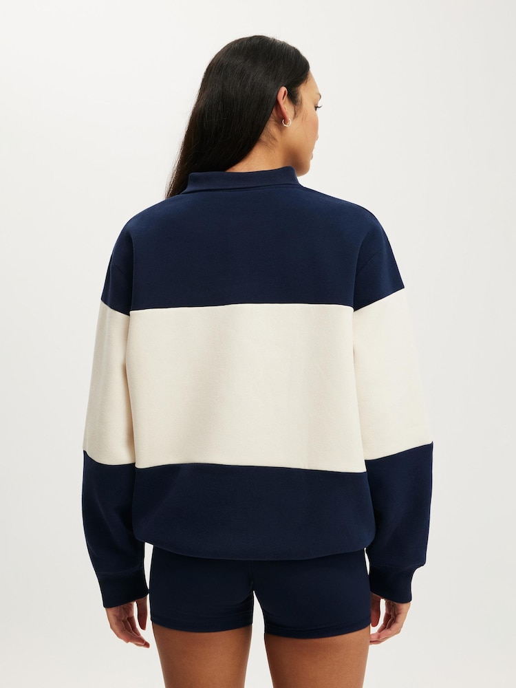 Cotton On Plyšová grafická rugbyová mikina - Obrázek 2 z 5
