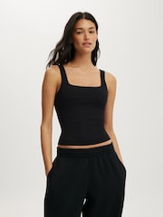Cotton On Black Ultra Soft Square Neck Tank - Image 1 of 5