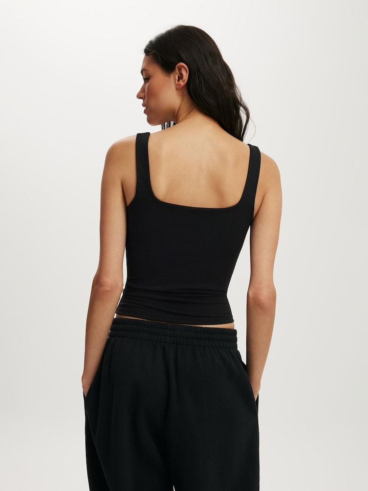 Cotton On Black Ultra Soft Square Neck Tank - Image 2 of 5 Cotton On Black Ultra Soft Square Neck Tank - Image 2 of 5