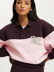 Cotton On Purple Plush Graphic Rugby Sweatshirt - Image 1 of 4