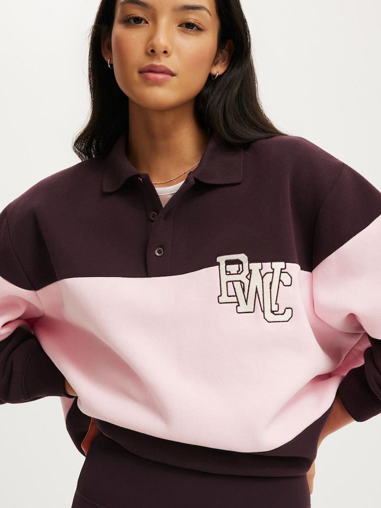 Cotton On Purple Plush Graphic Rugby Sweatshirt - Image 1 of 4 Cotton On Purple Plush Graphic Rugby Sweatshirt - Image 1 of 4