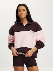 Cotton On Purple Plush Graphic Rugby Sweatshirt - Image 2 of 4