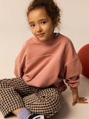 Rust Brown Sweatshirt and Barrel Leg Trousers Set (3-16yrs) - Image 3 of 11