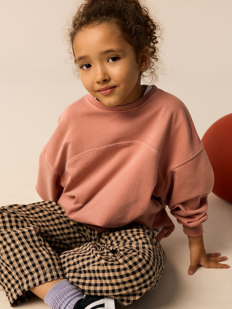 Rust Brown Sweatshirt and Barrel Leg Trousers Set (3-16yrs) - Image 3 of 11