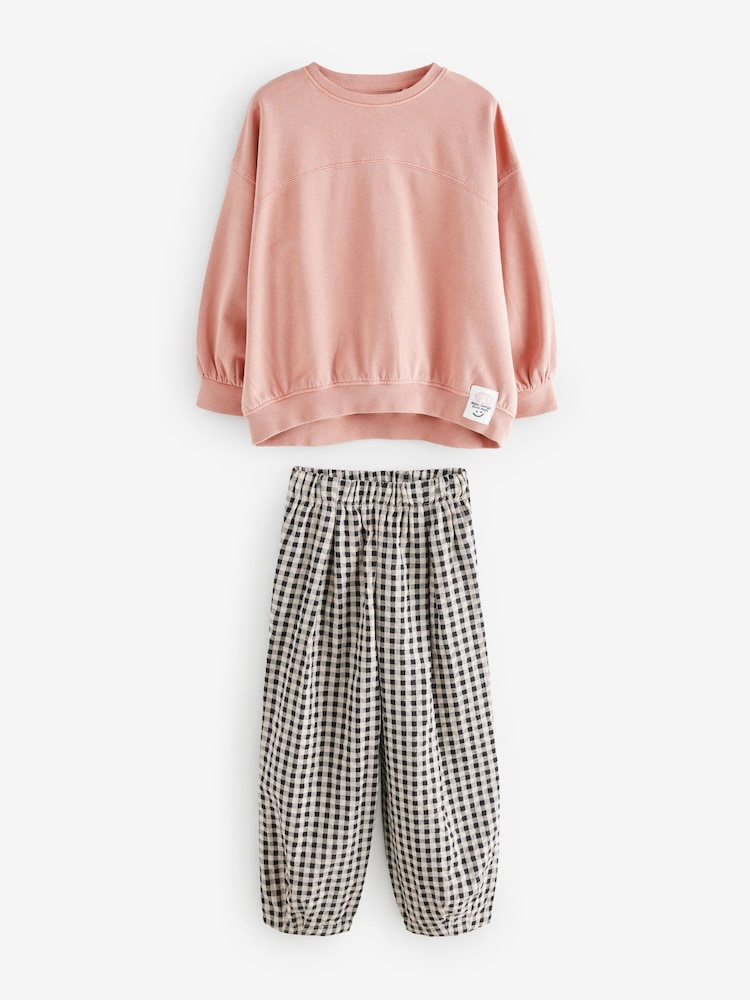 Rust Brown Sweatshirt and Barrel Leg Trousers Set (3-16yrs) - Image 8 of 11
