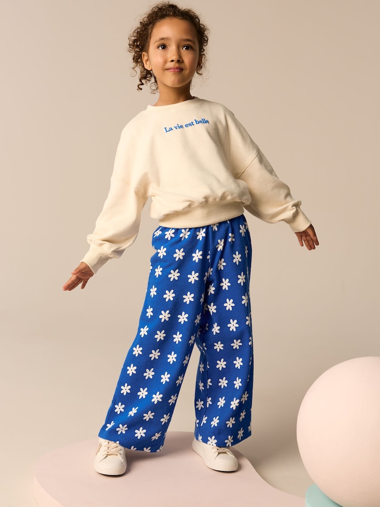 Ecru Slogan Daisy Sweatshirt And Trousers Set (3-16yrs) - Image 1 of 10