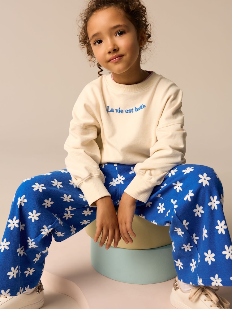 Ecru Slogan Daisy Sweatshirt And Trousers Set (3-16yrs) - Image 2 of 10