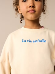 Ecru Slogan Daisy Sweatshirt And Trousers Set (3-16yrs) - Image 4 of 10