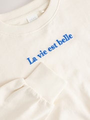 Ecru Slogan Daisy Sweatshirt And Trousers Set (3-16yrs) - Image 7 of 10