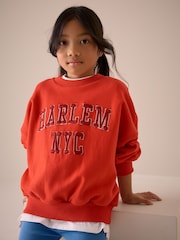 Red Slogan Sweatshirt (3-16yrs) - Image 1 of 4