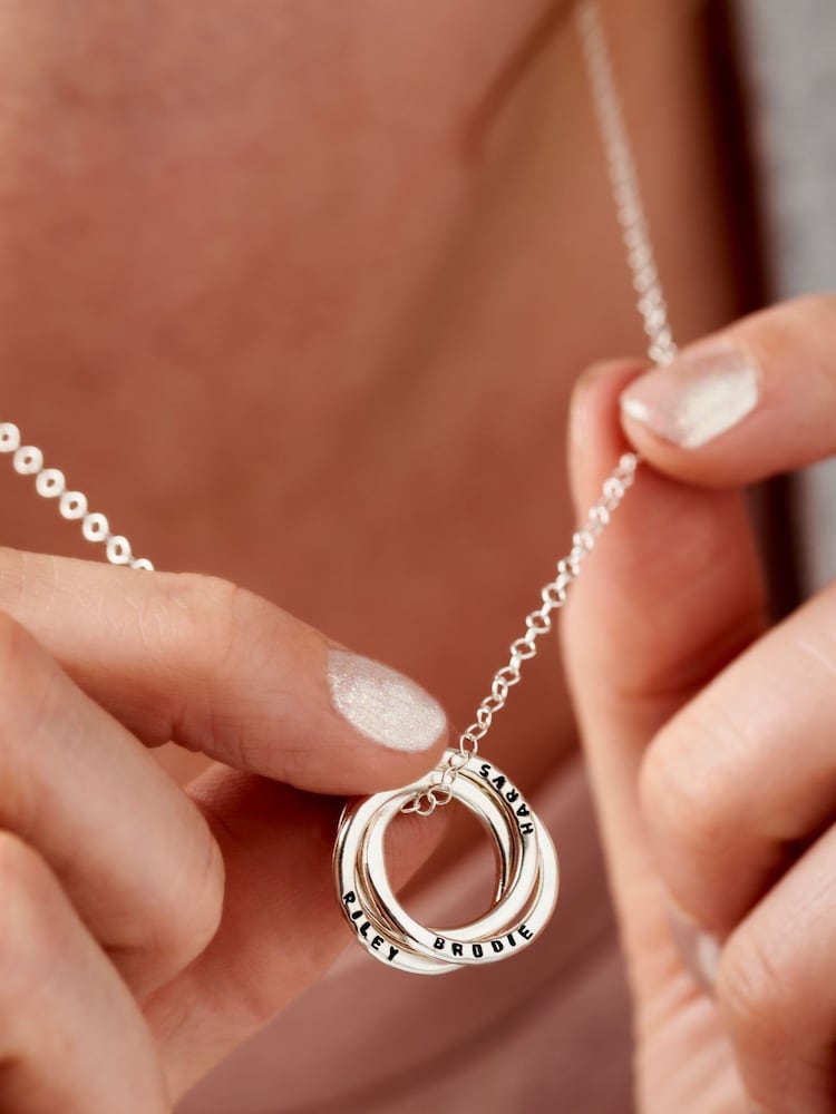 Personalised Russian Ring Necklace by Posh Totty Designs - Image 1 of 4