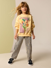Monochrome Stripe Sweatshirt and Barrel Leg Trousers Set (3-16yrs) - Image 1 of 9