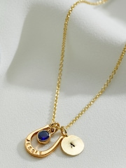 Horseshoe Personalised Charm Necklace by Posh Totty Designs - Image 1 of 4