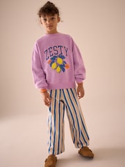 Purple Lemon Stripe Sweatshirt And Trousers Set (3-16yrs) - Image 1 of 6