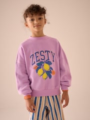 Purple Lemon Stripe Sweatshirt And Trousers Set (3-16yrs) - Image 2 of 6