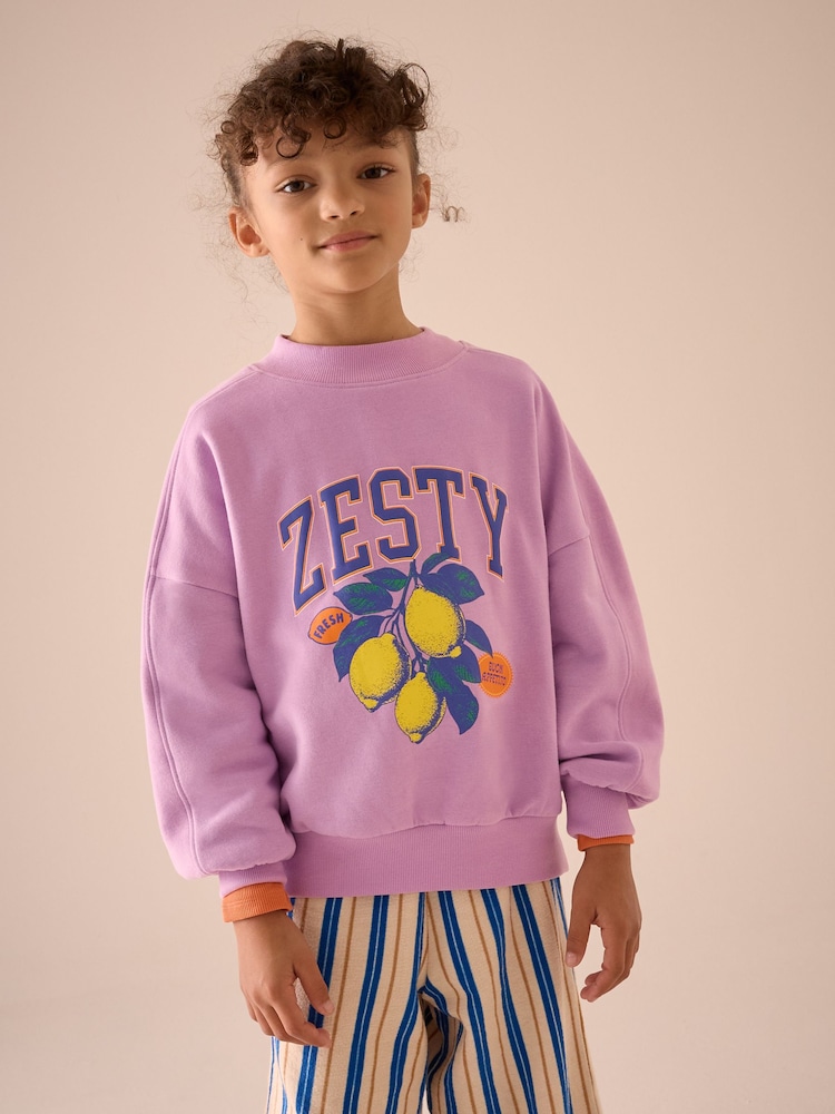 Purple Lemon Stripe Sweatshirt And Trousers Set (3-16yrs) - Image 2 of 6