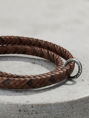 Mens Personalised Brown Message Bracelet by Posh Totty Designs - Image 3 of 4