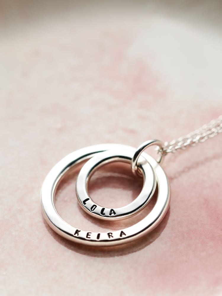 Personalised Mummy And Baby Necklace by Posh Totty Designs - Image 1 of 4