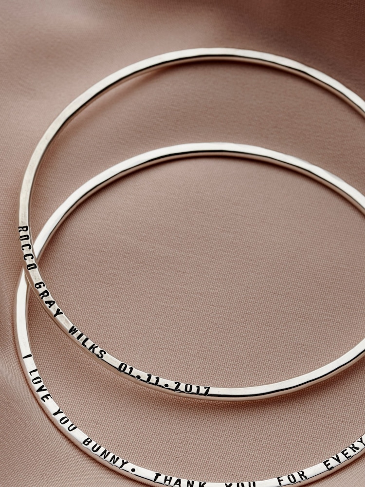 Personalised Message Bangle by Posh Totty Designs - Image 1 of 4