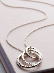Personalised Family Names Russian Ring Necklace by Posh Totty Designs - Image 1 of 4