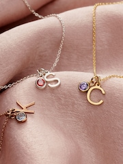 Personalised Initial Letter & Birthstone Charm Bracelet by Posh Totty Designs - Image 2 of 4