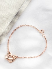 Personalised Double Heart Names Bracelet by Posh Totty Designs - Image 1 of 4