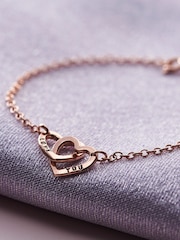 Personalised Double Heart Names Bracelet by Posh Totty Designs - Image 3 of 4