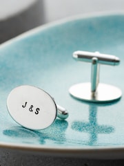 Personalised Oval Cufflinks by Posh Totty Designs - Image 2 of 3