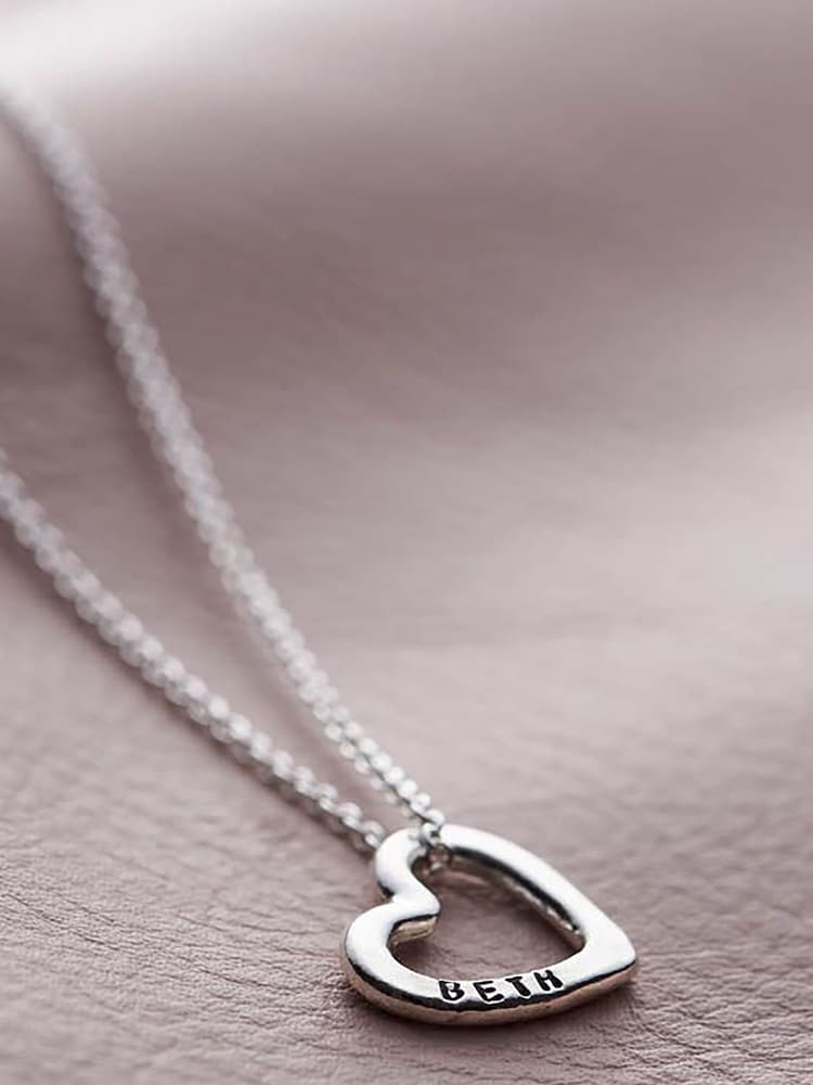 Personalised Mini Love Heart Necklace by Posh Totty Designs - Image 1 of 3