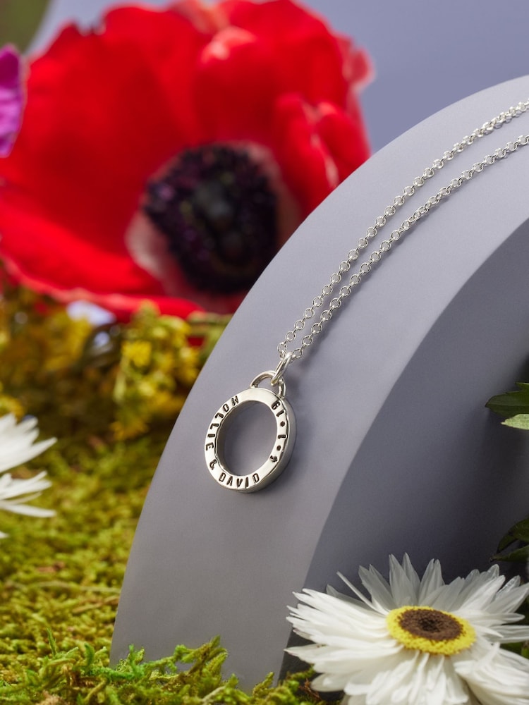 Personalised Geometric Circle Charm Necklace by Posh Totty Designs - Image 1 of 3