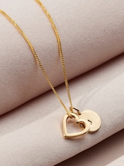 Personalised 9ct Heart And Tag Necklace by Posh Totty Designs - Image 1 of 4