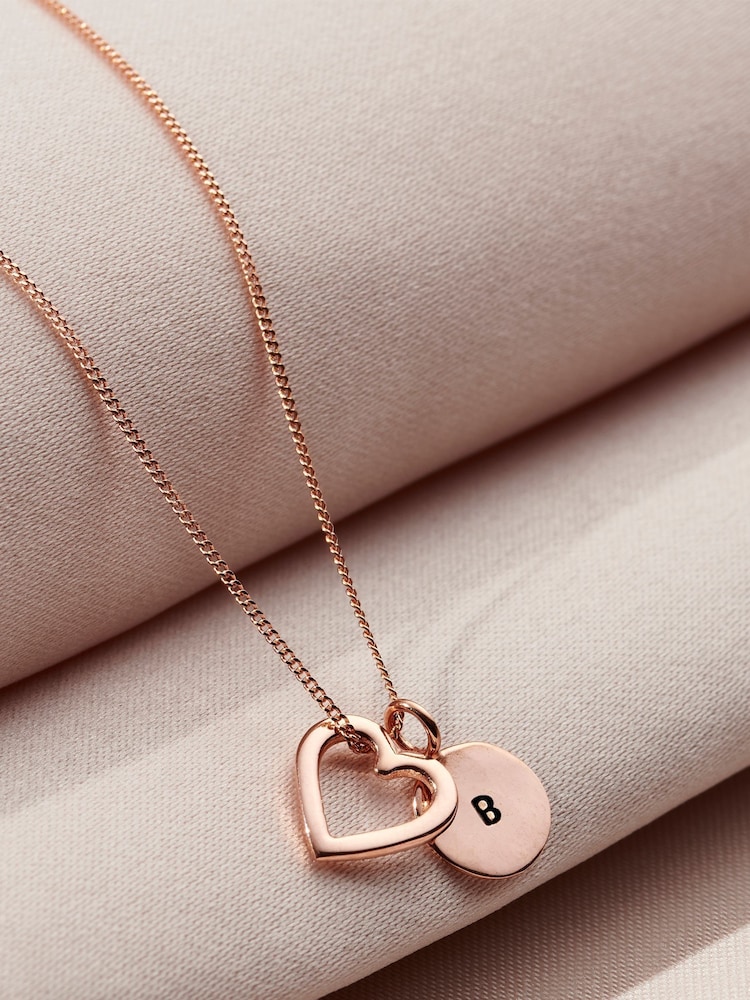 Personalised 9ct Heart And Tag Necklace by Posh Totty Designs - Image 2 of 4