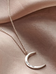 Personalised Crescent Moon Necklace by Posh Totty Designs - Image 1 of 4