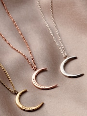 Personalised Crescent Moon Necklace by Posh Totty Designs - Image 2 of 4
