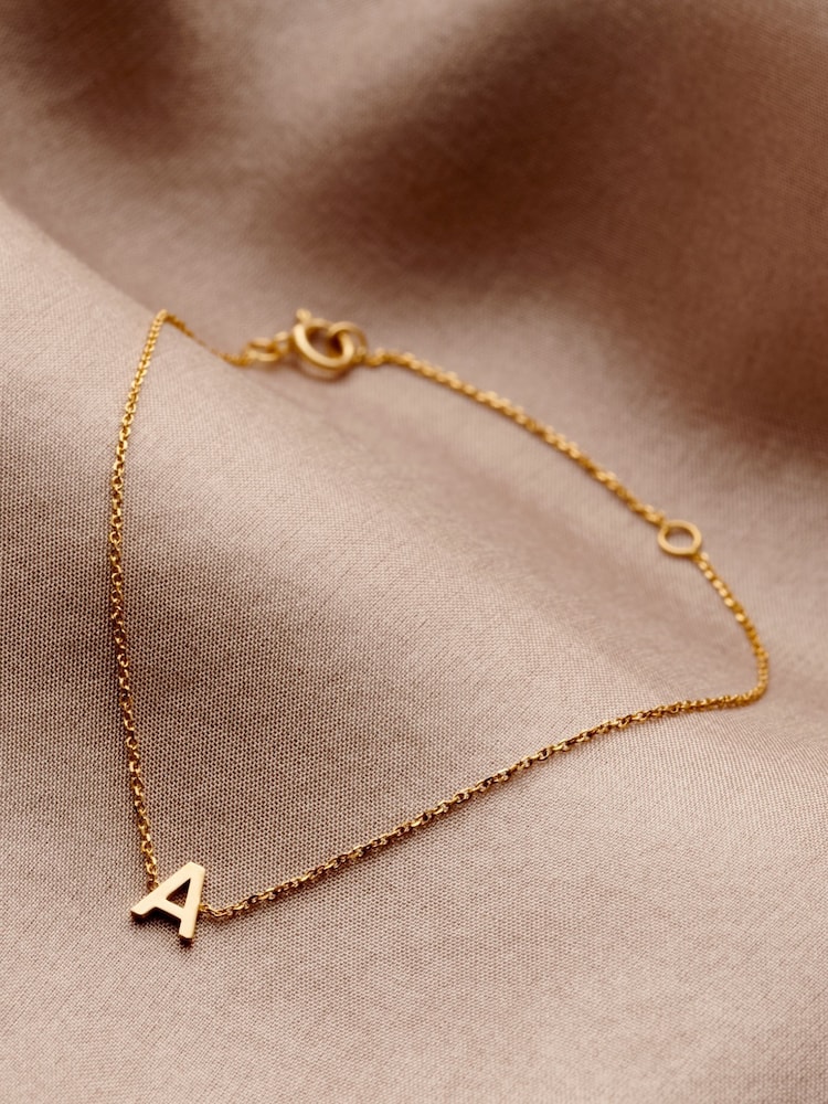 Petite 9ctInitial Bracelet by Posh Totty Designs - Image 1 of 5