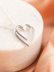 Personalised Double Heart Necklace by Posh Totty Designs - Image 1 of 3