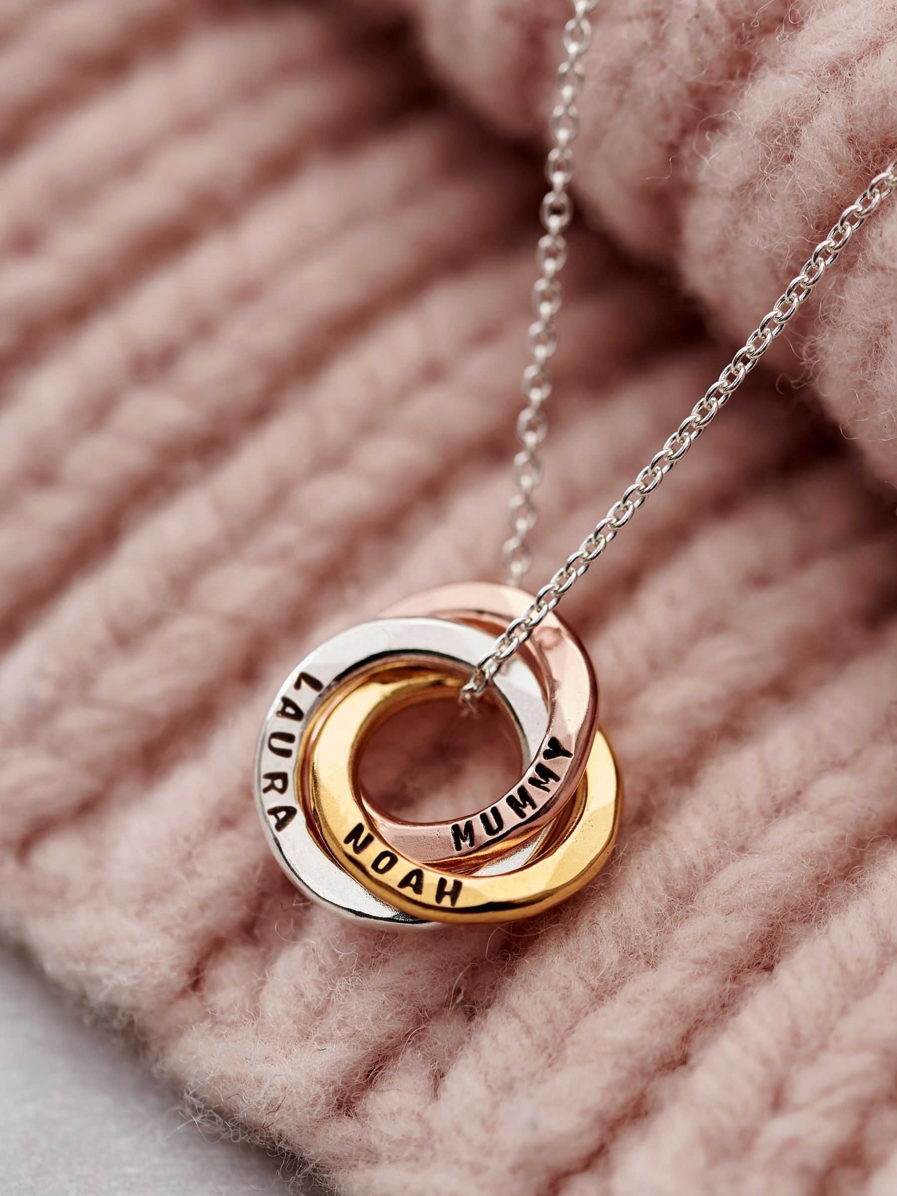 Buy Personalised Mixed Gold Mini Russian Ring Necklace by Posh Totty Designs from the Next UK online shop