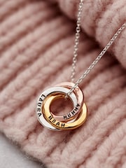 Personalised Mixed Mini Russian Ring Necklace by Posh Totty Designs - Image 1 of 4