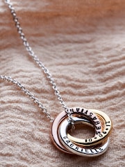 Personalised Mixed Mini Russian Ring Necklace by Posh Totty Designs - Image 3 of 4