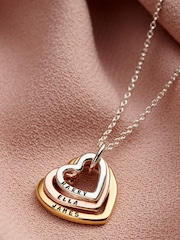 Personalised Rainbow Family Names Heart Necklace by Posh Totty Designs - Image 1 of 4