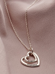 Personalised Mummy And Baby Heart Necklace by Posh Totty Designs - Image 1 of 3