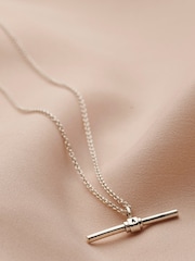 Personalised Albert T Bar Necklace by Posh Totty Designs - Image 1 of 4