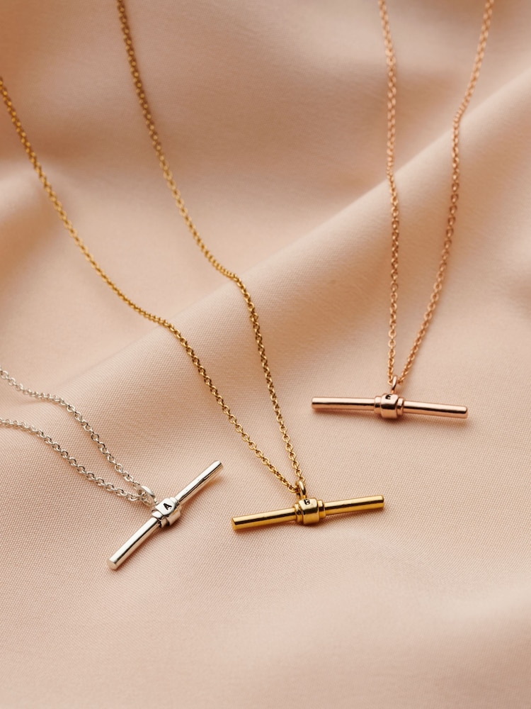Personalised Albert T Bar Necklace by Posh Totty Designs - Image 2 of 4