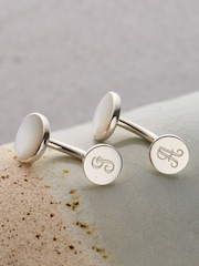 Personalised Mother Of Pearl Cufflinks by Posh Totty Designs - Image 1 of 4