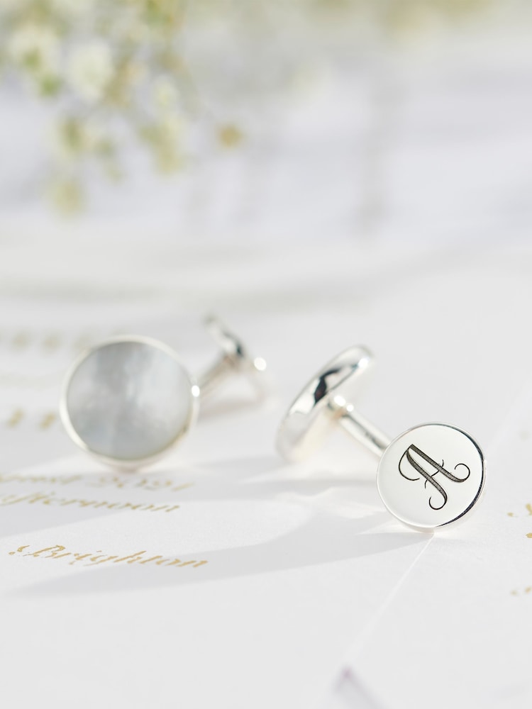 Personalised Mother Of Pearl Cufflinks by Posh Totty Designs - Image 2 of 4