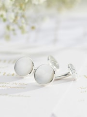 Personalised Mother Of Pearl Cufflinks by Posh Totty Designs - Image 3 of 4