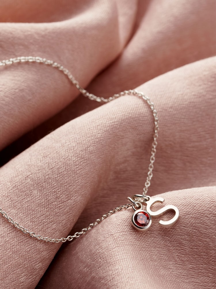 Personalised Initial Letter & Birthstone Charm Bracelet by Posh Totty Designs - Image 1 of 4