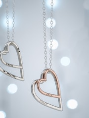 Personalised Double Heart Necklace by Posh Totty Designs - Image 2 of 3