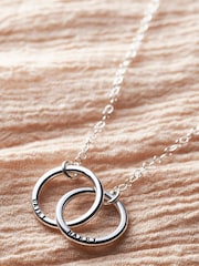 Personalised Medium Double Hoop Names Necklace by Posh Totty Designs - Image 1 of 4