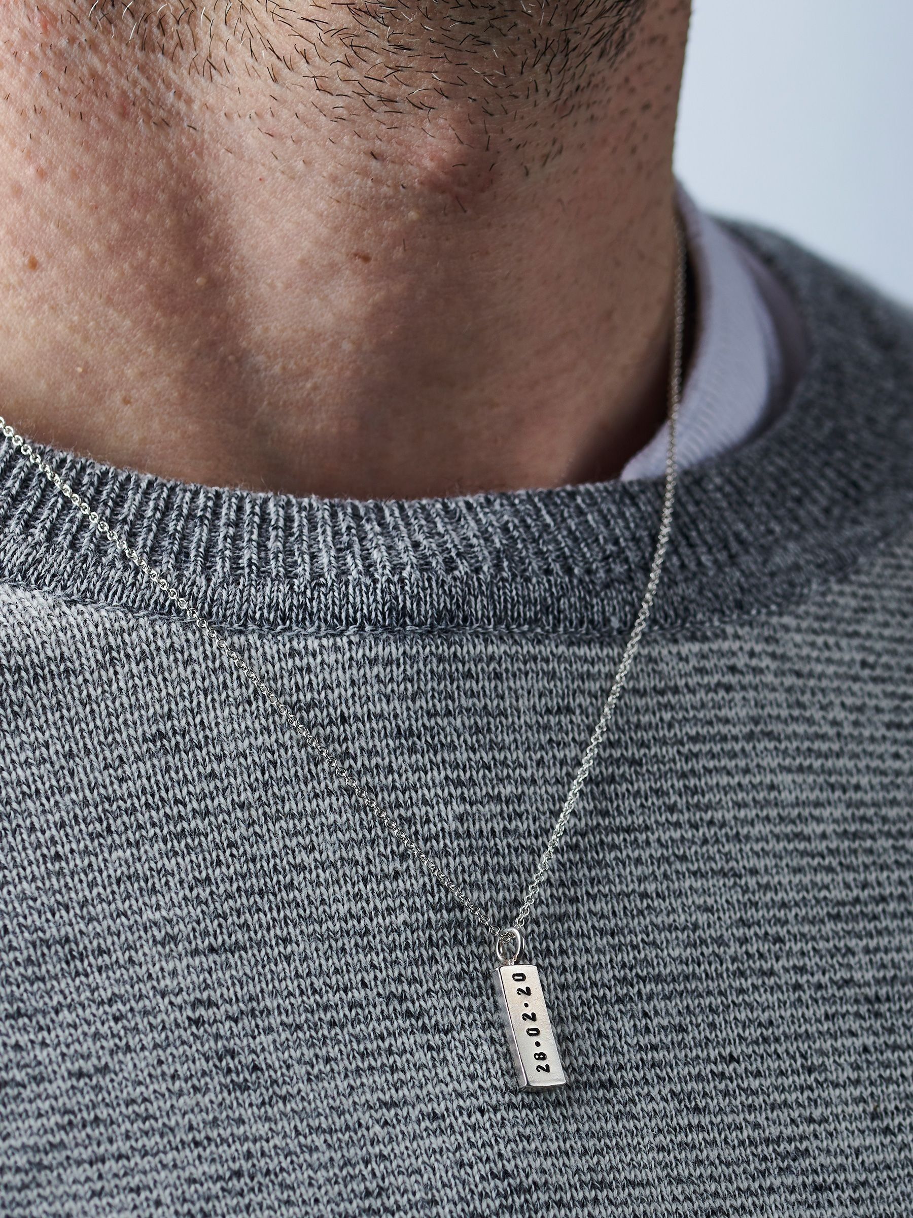 Buy Personalised Mens Tag Necklace by Posh Totty Designs from the Next UK online shop